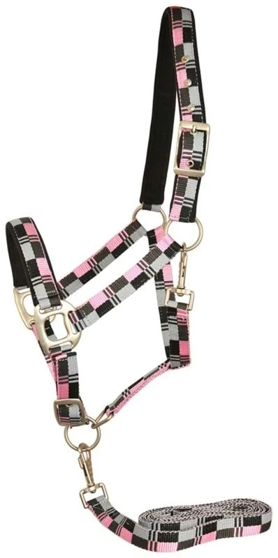 Gatsby Terra Fleece Nylon Halter Pink/Grey/Black/Silver / Oversize