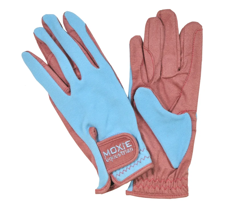 Moxie 2-Tone Comfort-Fit Ladies Riding Gloves Blue / X-Large