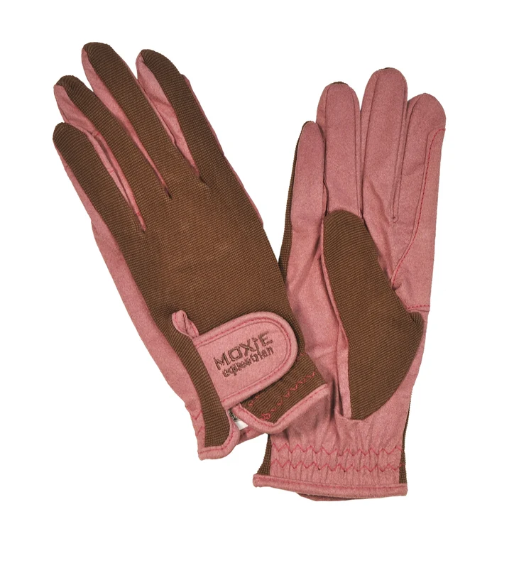 Moxie 2-Tone Comfort-Fit Ladies Riding Gloves Brown / X-Large