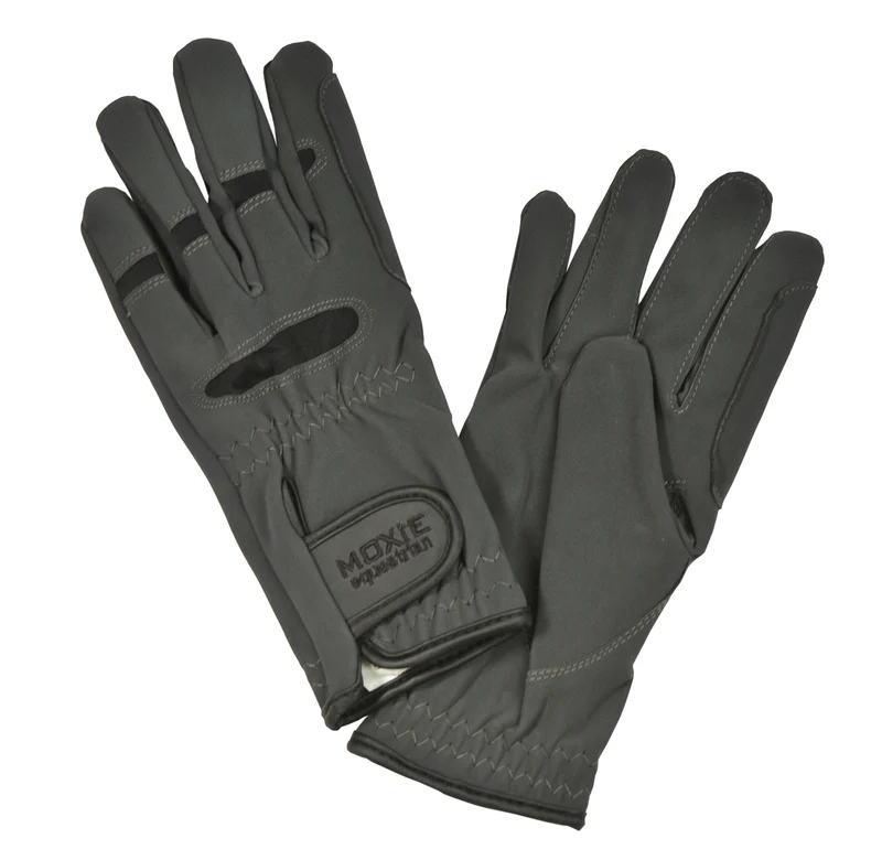 Moxie Micro-Suede Kids Riding Gloves Grey / XX-Small