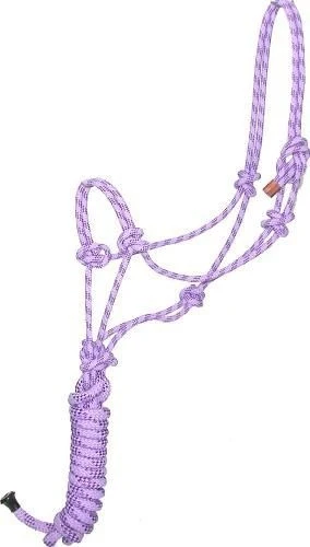 Gatsby Cowboy Rope Halter with Lead Light Purple/Purple / Horse