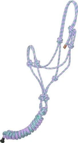 Gatsby Cowboy Rope Halter with Lead Light Purple/ Green / Horse