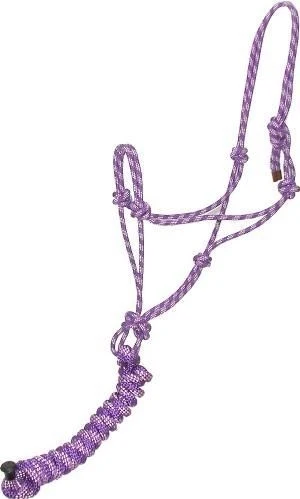 Gatsby Cowboy Rope Halter with Lead Purple/Pink / Horse