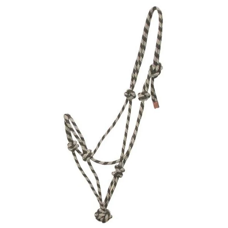 Gatsby Prof Cowboy Rope Halter Beige/Red/ Dk Blue / Horse