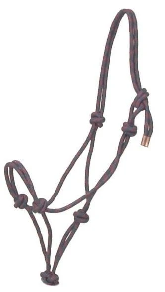Gatsby Prof Cowboy Rope Halter Navy Blue/ Burgundy / Horse