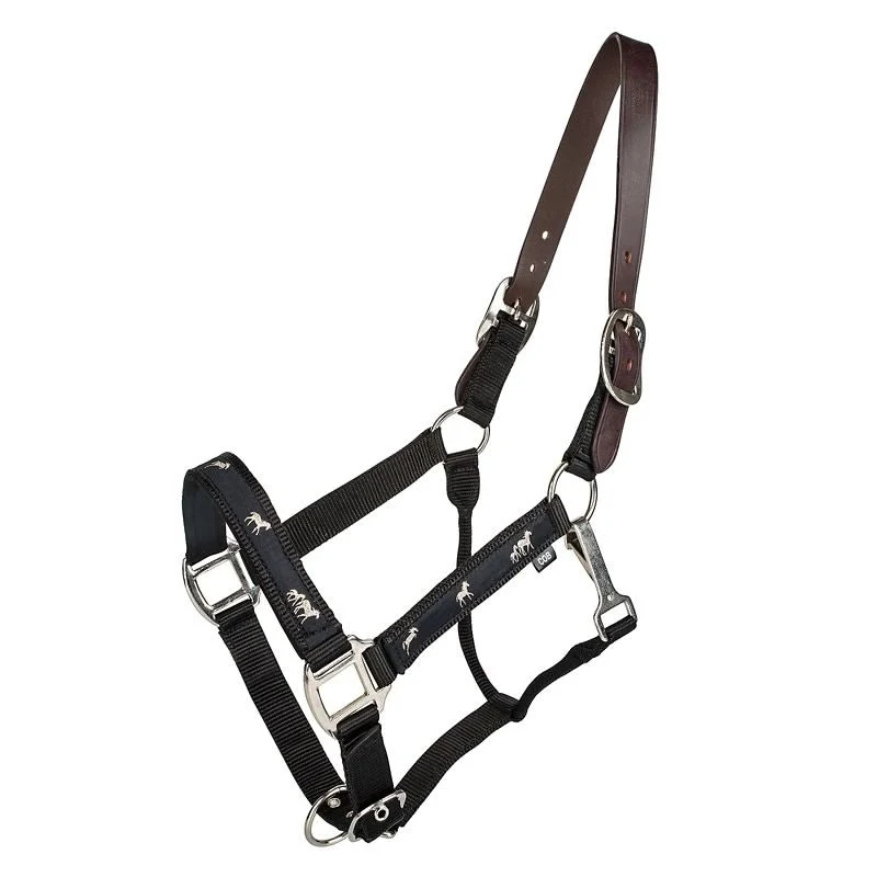 Gatsby Nylon Breakaway Halter Overlay Black / Horse