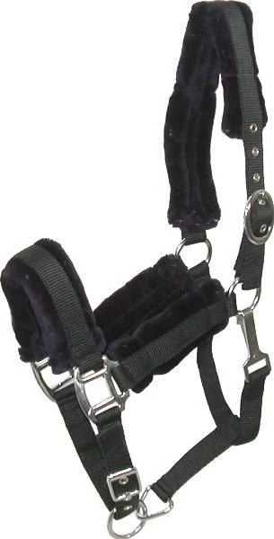 Gatsby Nylon Halter/Removable Fleece Black / Horse