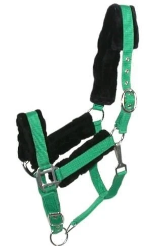 Gatsby Nylon Halter/Removable Fleece Green / Horse