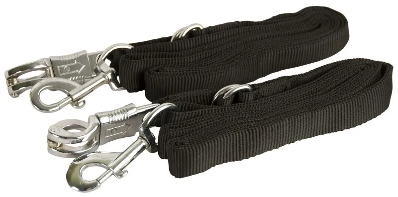 Gatsby Nylon Cross Ties with Panic Snap Black / 60"-110"