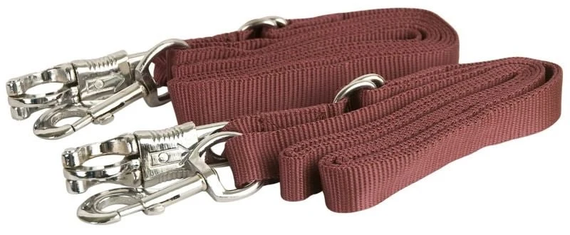 Gatsby Nylon Cross Ties with Panic Snap Burgundy / 60"-110"