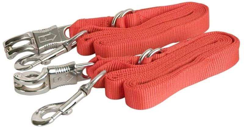 Gatsby Nylon Cross Ties with Panic Snap Red / 60"-110"