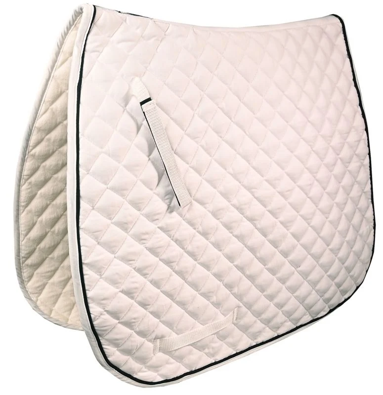 Gatsby Premium Dressage Saddle Pad White with Black Piping