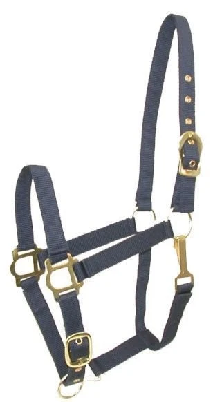 Gatsby Adj Nylon Halter/Snap Navy / Oversize