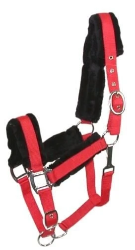 Gatsby Nylon Halter/Removable Fleece Red / Horse