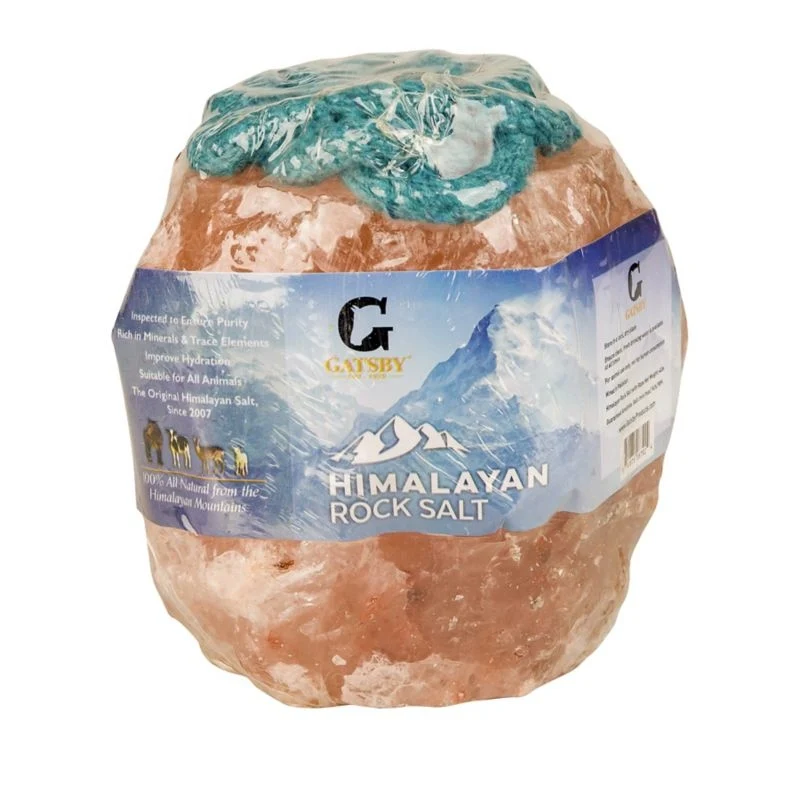 Gatsby 100% Natural Himalayan 4lb Rock Salt with 36" Rope Natural Pink / 4 lb