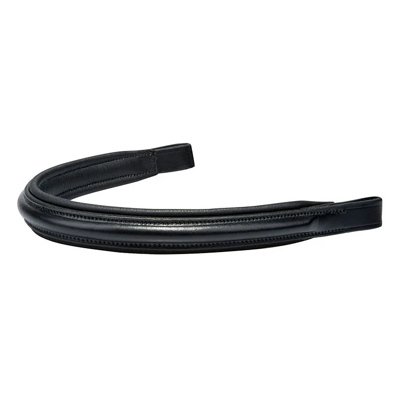 DaVinci Plain Raised Pad Dressage Browband Black / Oversize