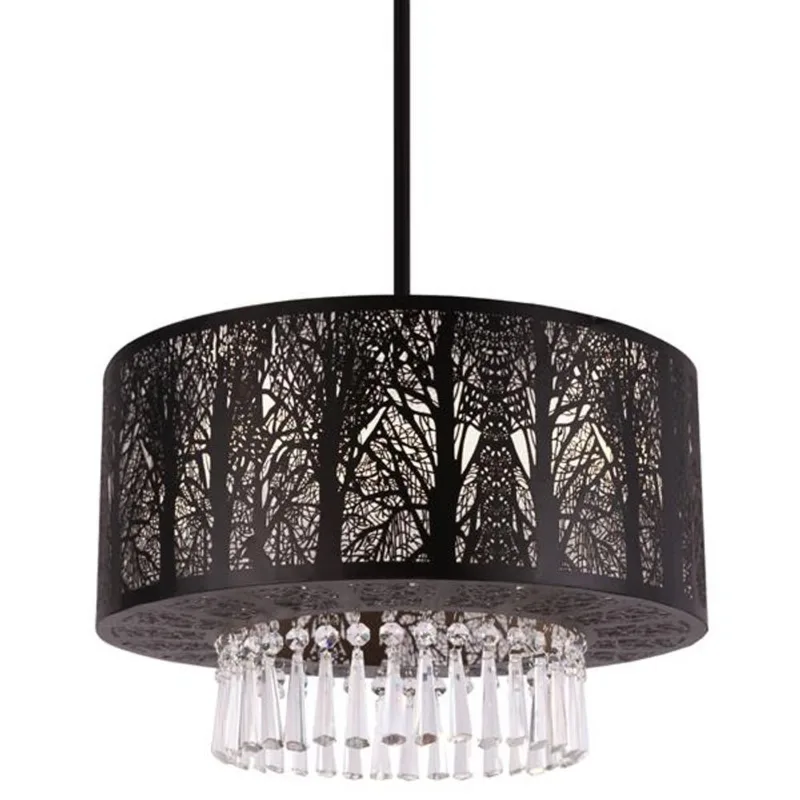 Whitfield Lighting Semi Flush 3-Light Chandelier - 12-in x 20-in - Black