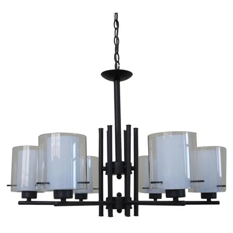 Whitfield Lighting Chandelier - 6 Lights - 18-in - Black Metal