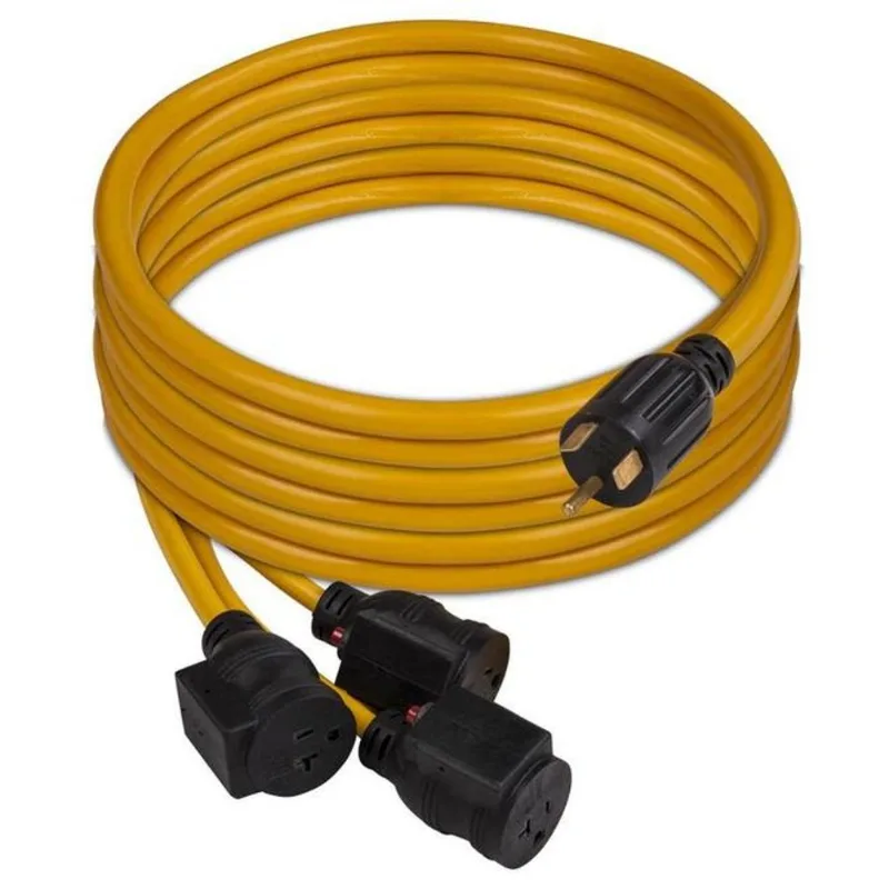 Firman Power Cord for Generators 25-ft 30 A with 3 Outlets - Yellow
