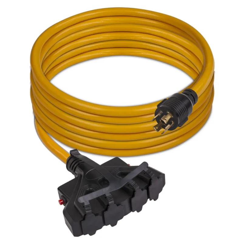 Firman Power Cord for Generators 25-ft 30 A with L14-30P Plug and 4 Outlets - Yellow