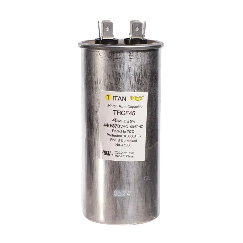 Capacitor Titan Pro Round Run 45uf 440v 45 Mfd Trcf45