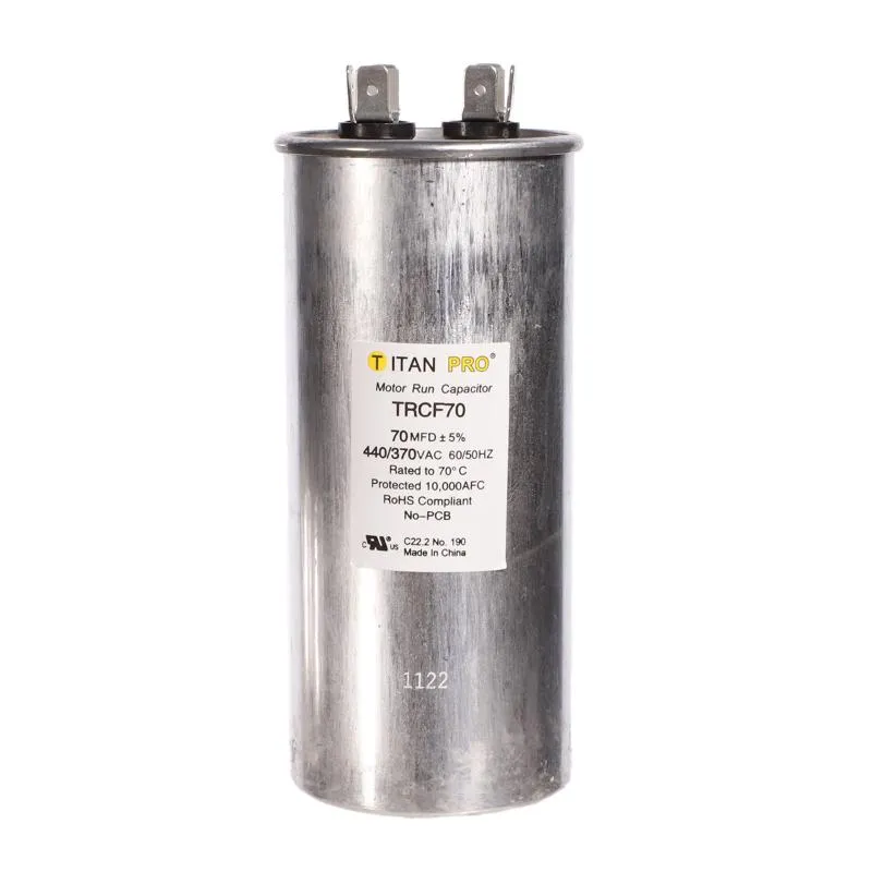 Capacitor De Operação Redonda Titan Pro 70uf 440v Mfd Trcf70