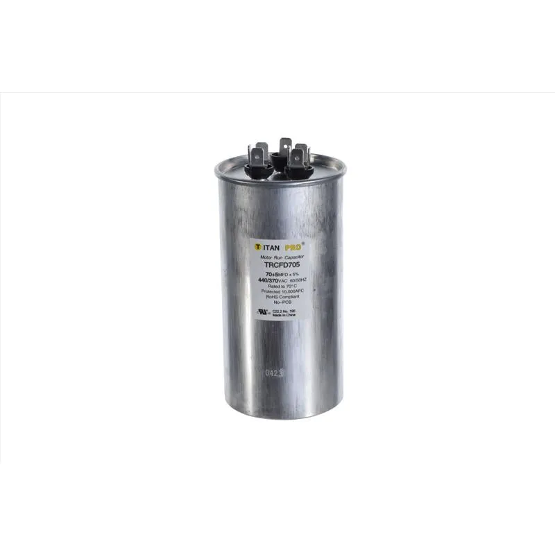 Capacitor Titan Pro Round Run 70+5uf 440v 50/60hz Mfd705