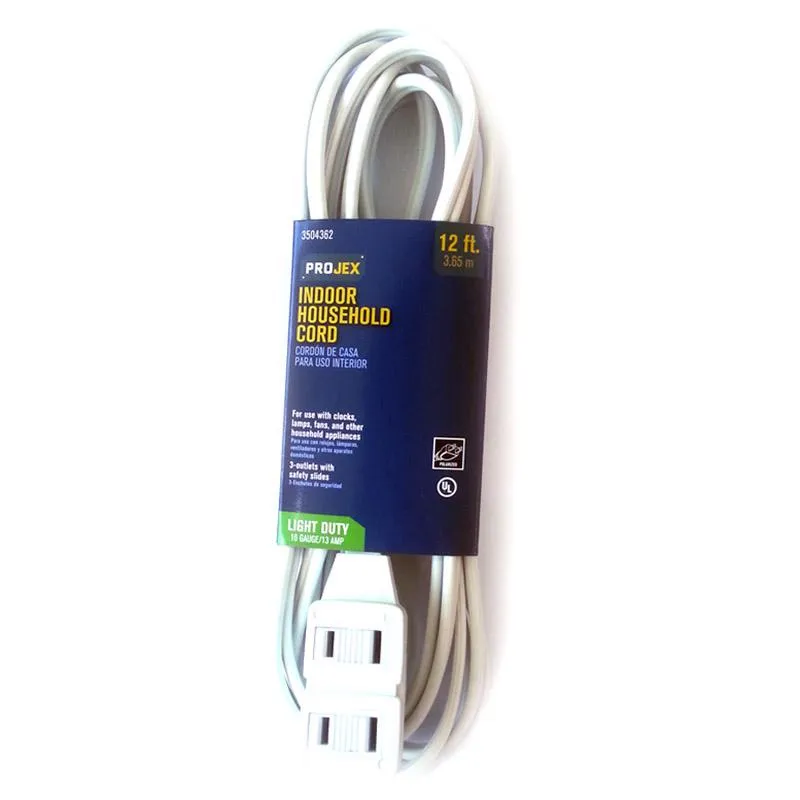 Cabo De Extensão Projex Indoor 3,7 Mm Branco 16/2 Spt-2 125v