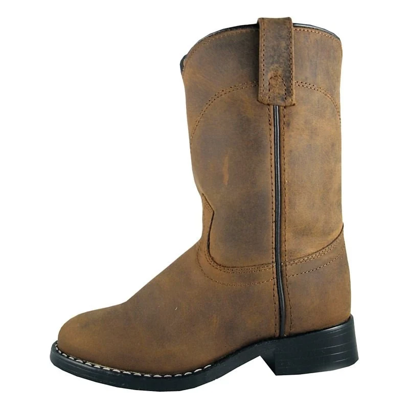 Smoky Mountain Childs Roper Boots Oiled Distress Brown / 8.5