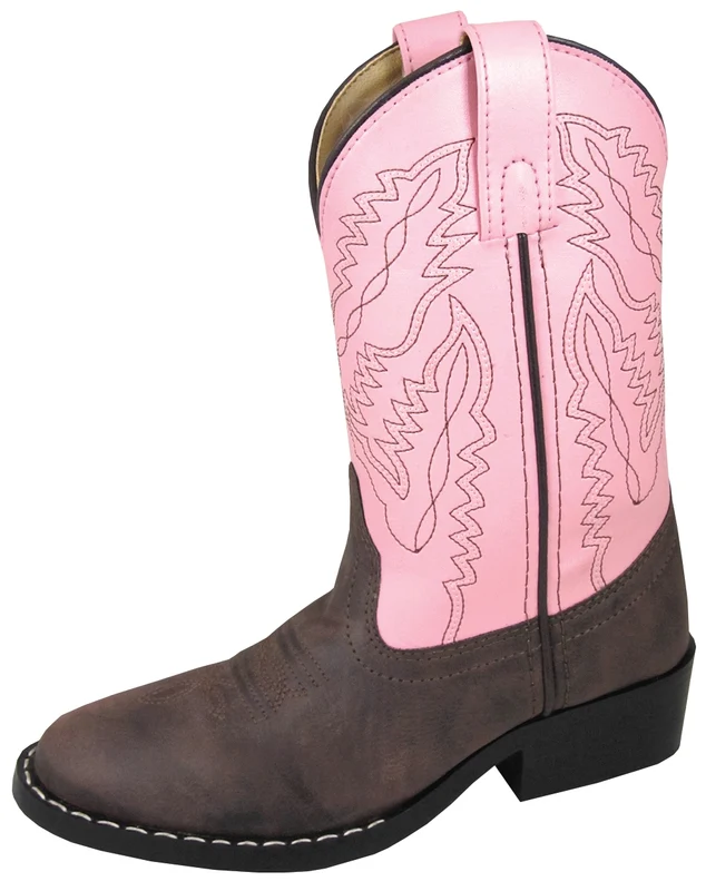 Smoky Mountain Kids Monterey Western Boots Brown/Pink / 12.5