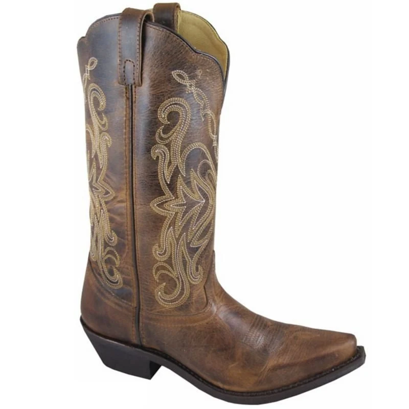 Smoky Mtn Ladies Madison Snip Toe Boots Distressed Brown / 6.5