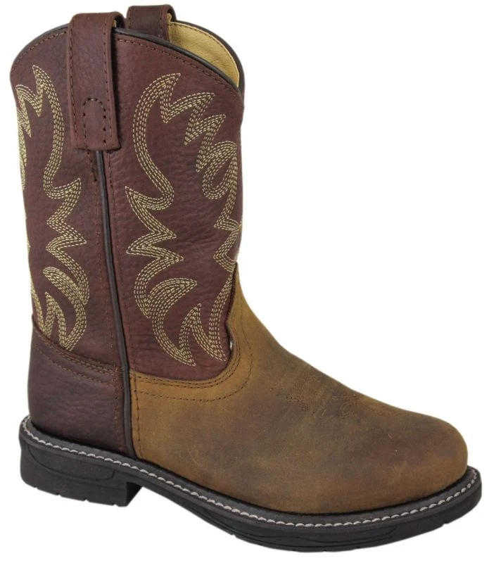 Smoky Mtn Youth Buffalo Wellington Boot 4 Org Brown Oil Distress Brown / 4.5