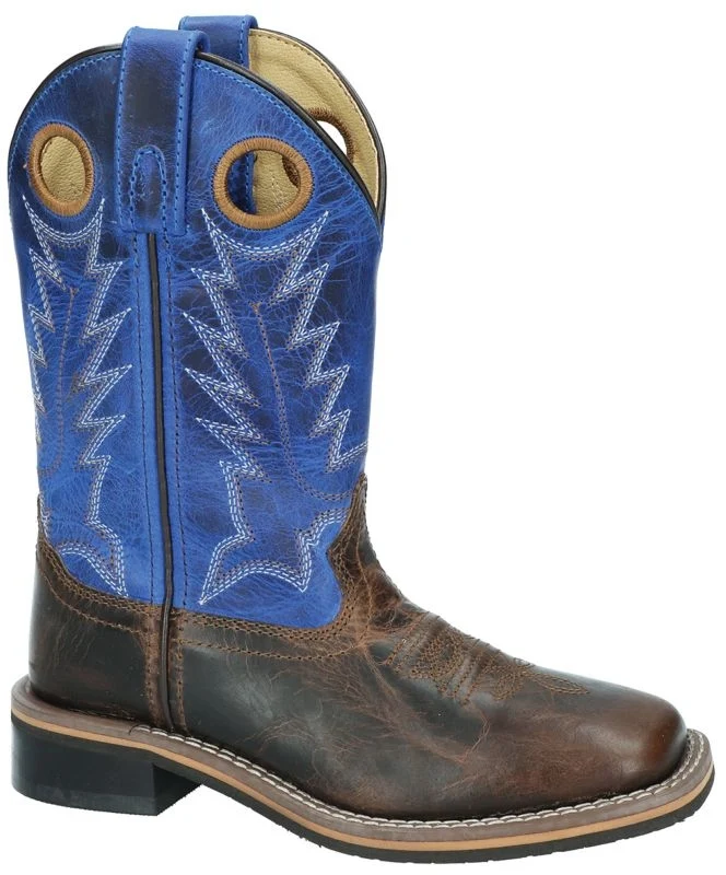Smoky Mountain Youth Dusty Brown/Blue Boots Brown Oil Distress/Blue / 6.5
