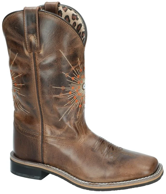 Smoky Mountain Ladies Sunburst Waxed Boots Brown Waxed Distress / 6.5M