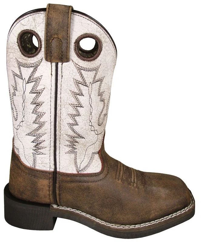 Smoky Mountain Youth Drifter Brown Boots Brown Distress/Antique White / 6