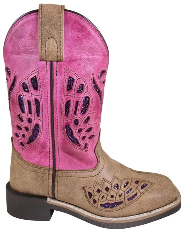 Smoky Mountain Youth Trixie Pink Boots Brown Distress/Pink / 6.5