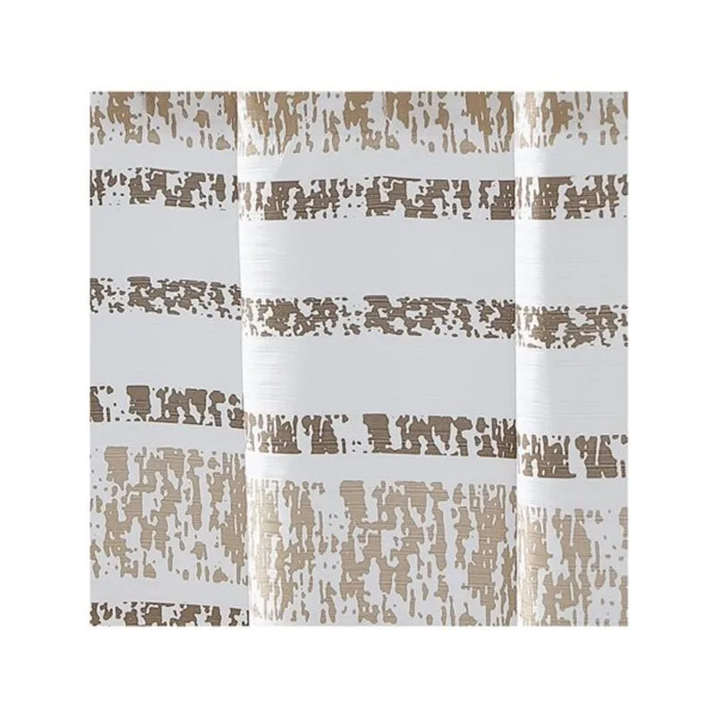 Swift Home 72-in x 70-in Polyester Brown Stripe Shower Curtain