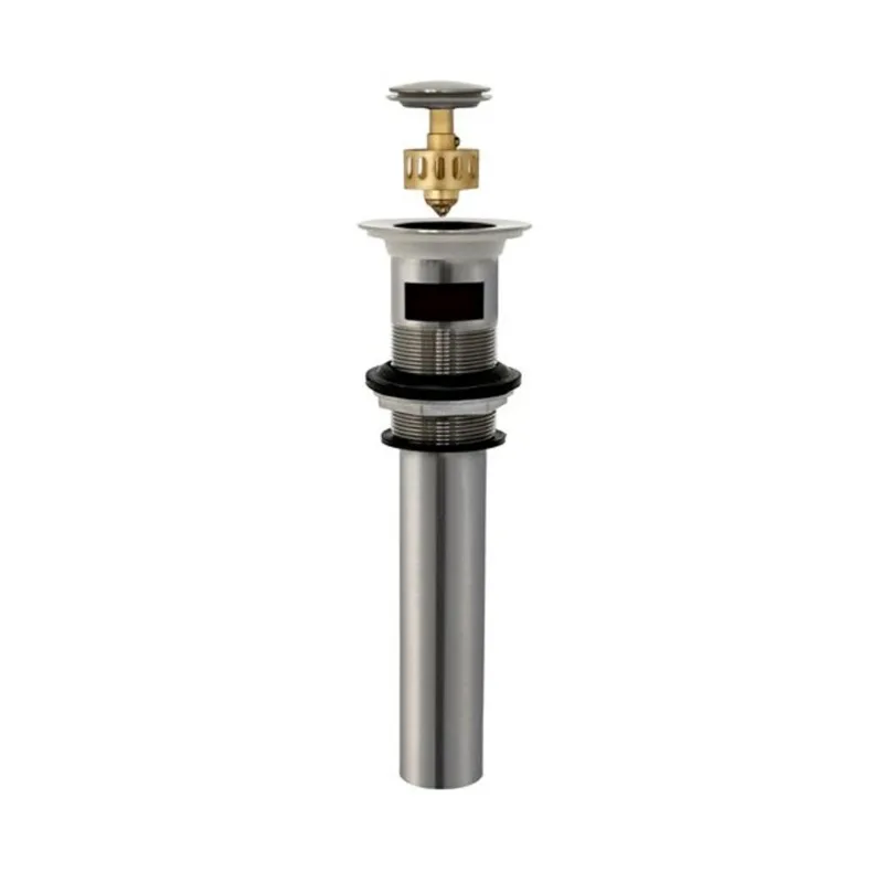 Stylish Bathroom Vanity Sink Pop-Up Drain with Overflow - Brushed Nickel
