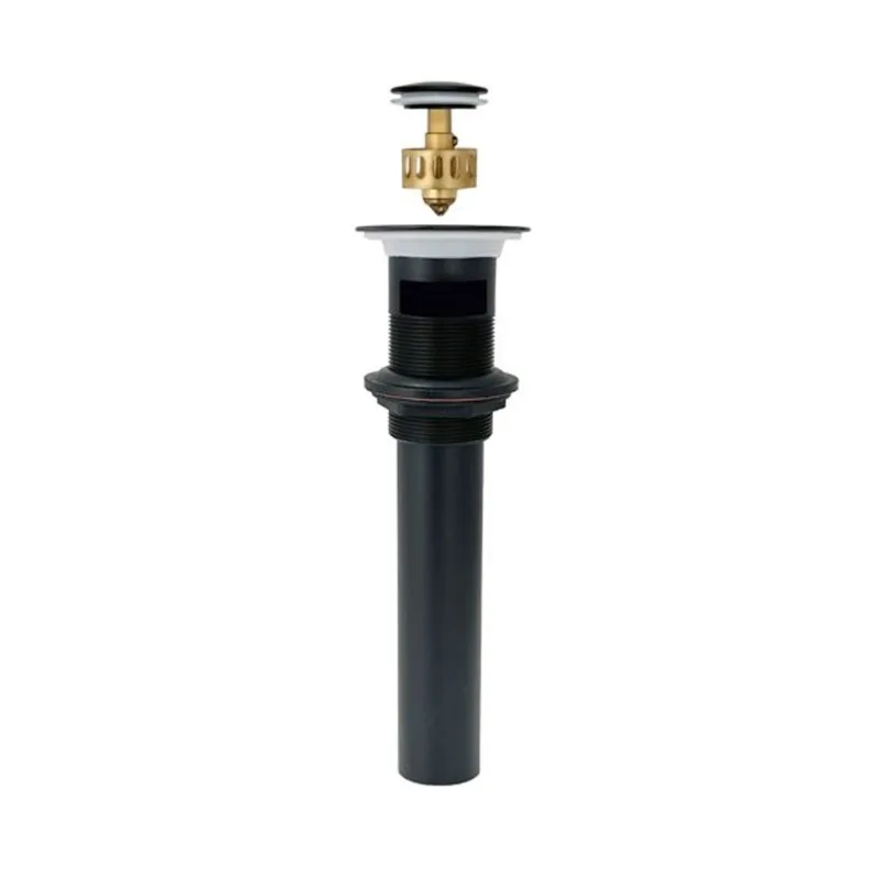 Stylish Bathroom Vanity Sink Pop-Up Drain with Overflow - Black