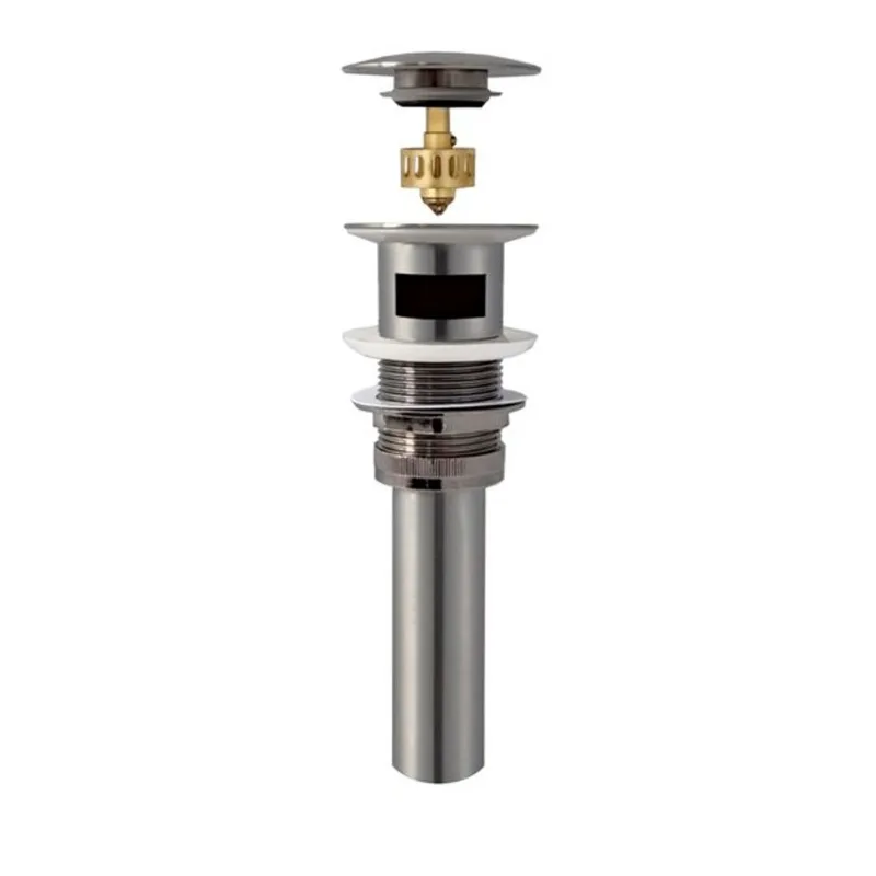 Stylish Bathroom Sink Pop-Up Drain with Overflow - Brushed Nickel