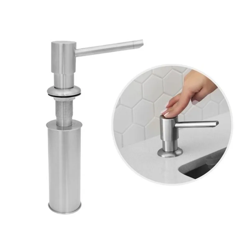 Stylish 240-mL Kitchen Sink Soap Dispenser in SUS 304 Stainless Steel with Easy-Clean Finish