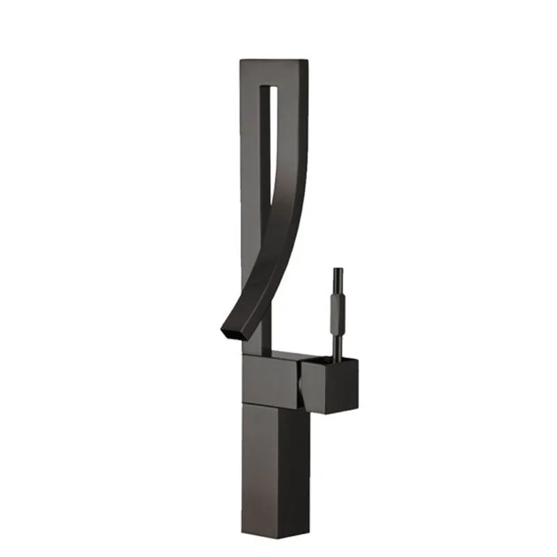 Stylish Modern Single Handle Bathroom Faucet in Matte Black