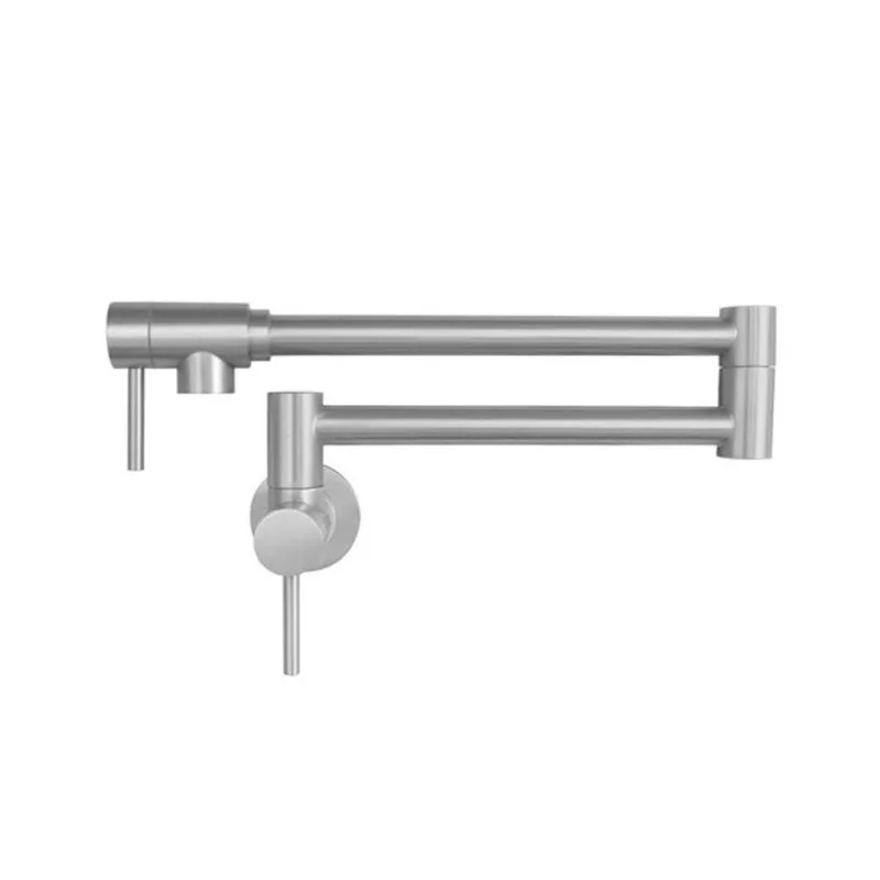 Stylish Asti Stainless Steel 2-handle Wall Mount Pot Filler Commercial/residential Kitchen Faucet
