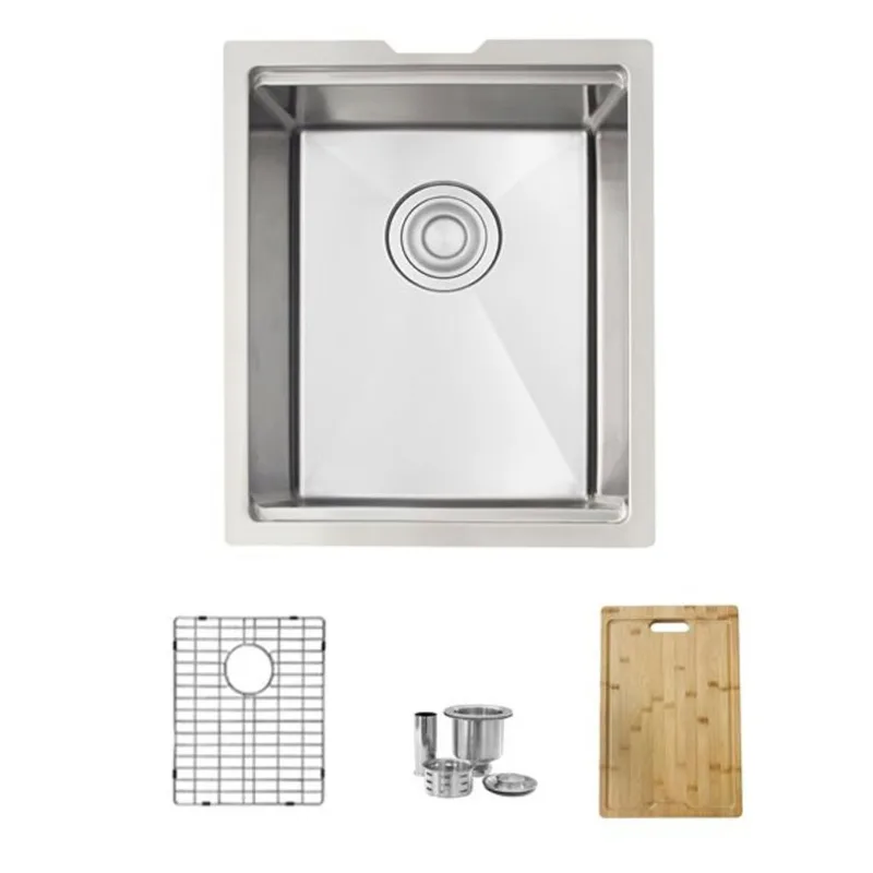 Stylish 15-in Single Bowl Undermount Stainless Steel Workstation Kitchen Sink