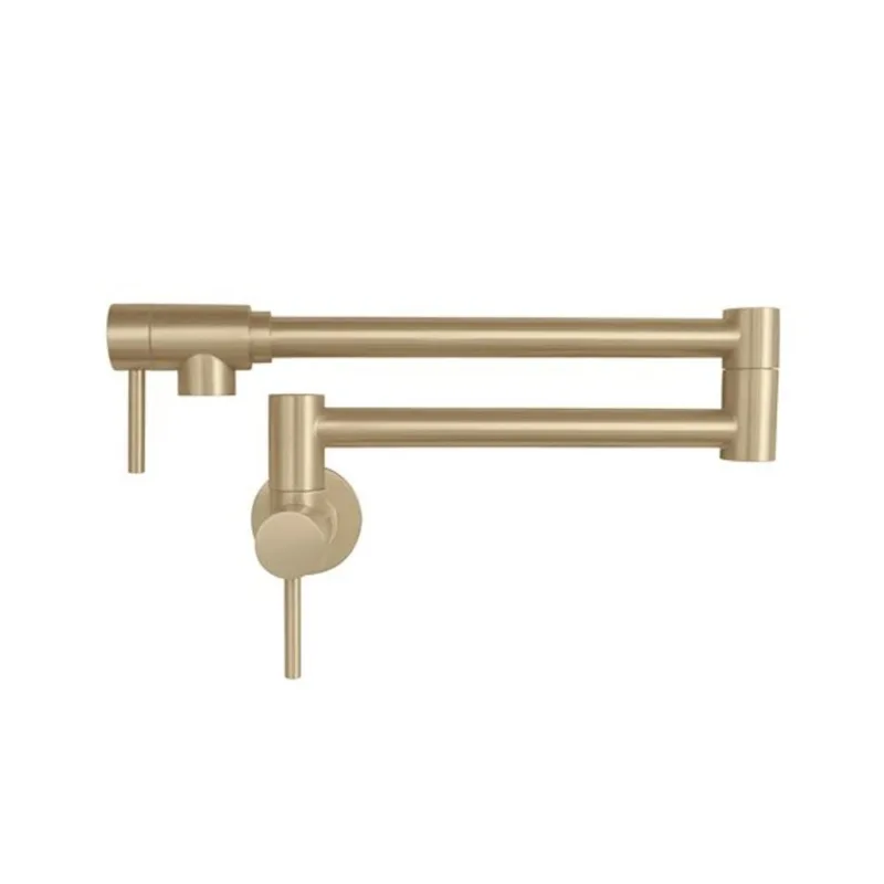 Stylish Asti Gold 2-handle Wall Mount Pot Filler Commercial/residential Kitchen Faucet