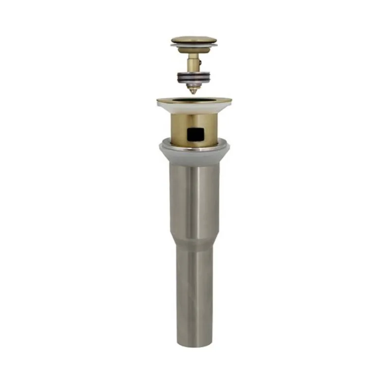 Stylish Bathroom Sink Pop-Up Drain with Overflow - Gold
