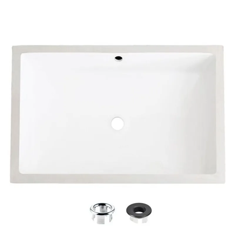 Stylish White Porcelain Undermount Rectangular Bathroom Sink with Overflow Drain (24-in x 16-in)