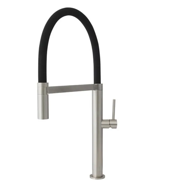 Stylish Pull Out Single Handle/Lever Deck Mount High-Arc Kitchen Faucet - Stainless Steel