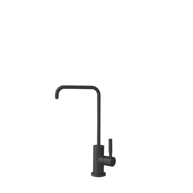 Stylish Matte Black 1-Lever Deck Mount High-Arc Stainless Steel Drinking Water Tap Faucet