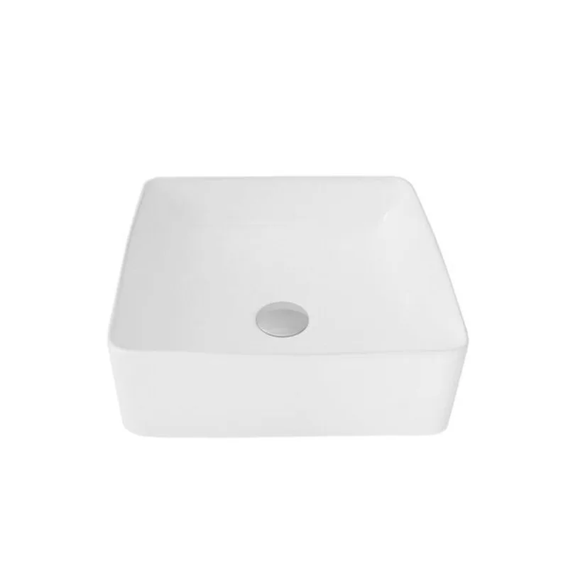 Stylish Lush 14.5-in x 14.5-in White Porcelain Vessel Square Bathroom Sink
